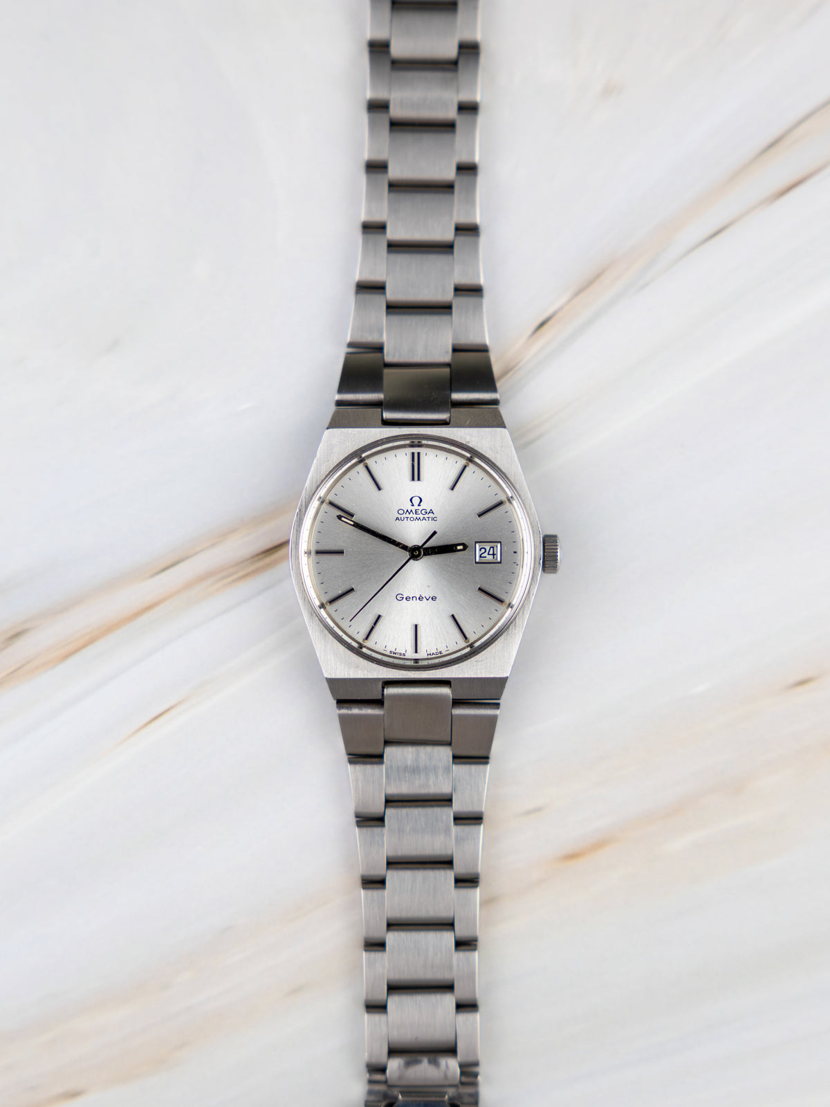 Omega Genève Ref. 166.099 – Vintage Men's Watch Silver-Grey Sunburst Dial 1970s | Automatic