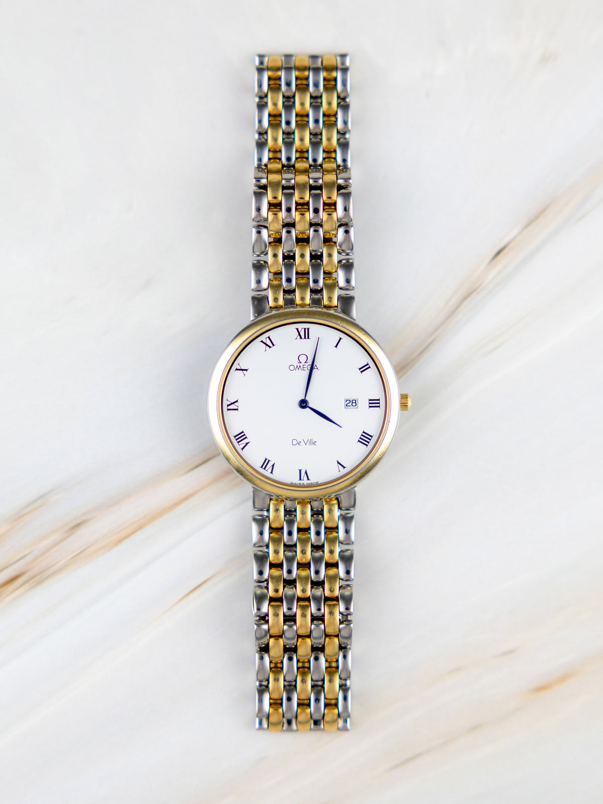 Omega De Ville Ref.396.2379 – Vintage Men's Watch White Dial 1991 | Cal. 1379 Quartz Two-Tone