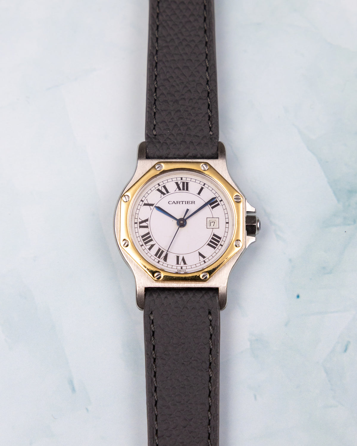 Cartier Santos Octagon Ref.2966 | Steel Gold Bezel | 1980 | Automatic