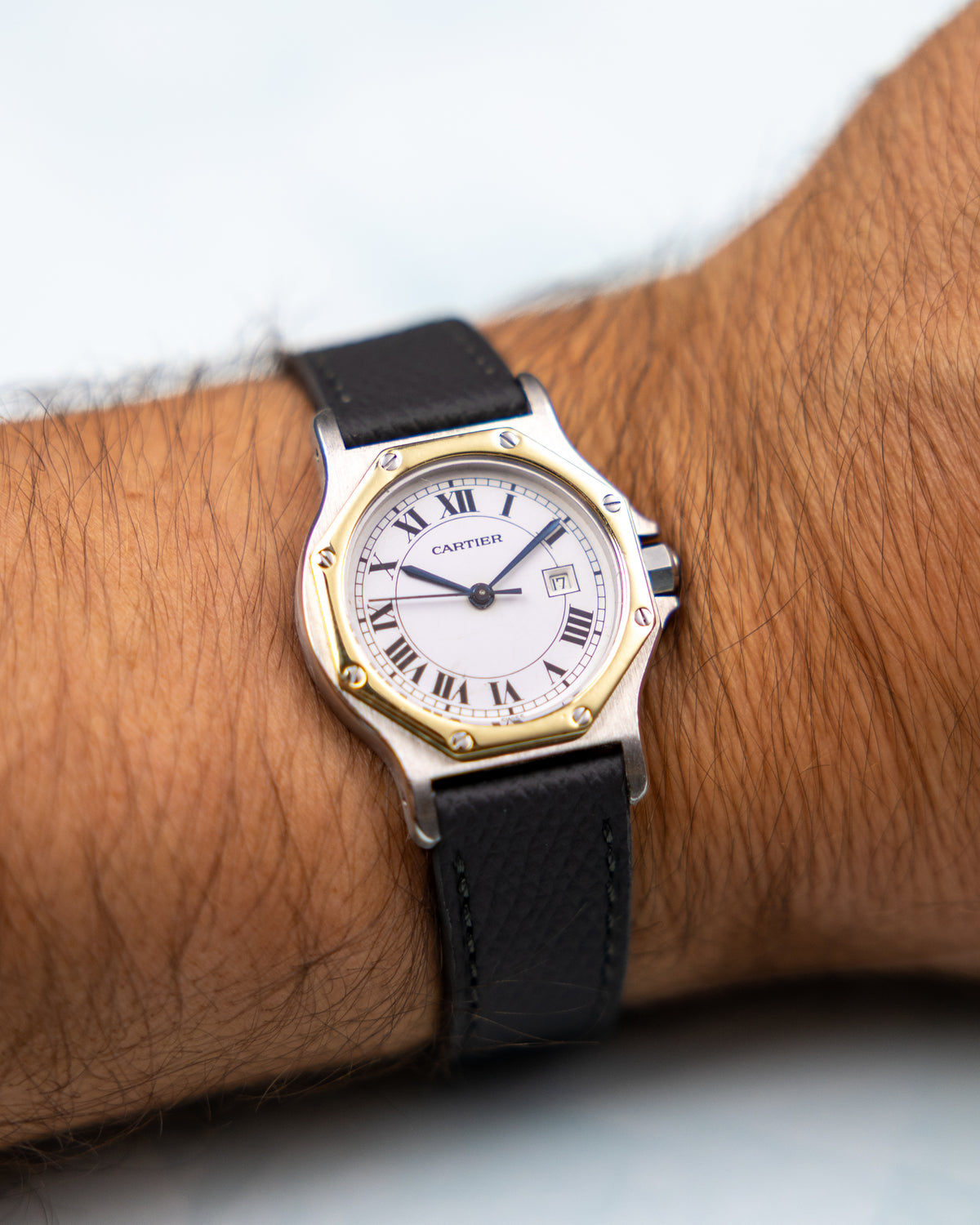 Cartier Santos Octagon Ref.2966 | Steel Gold Bezel | 1980 | Automatic