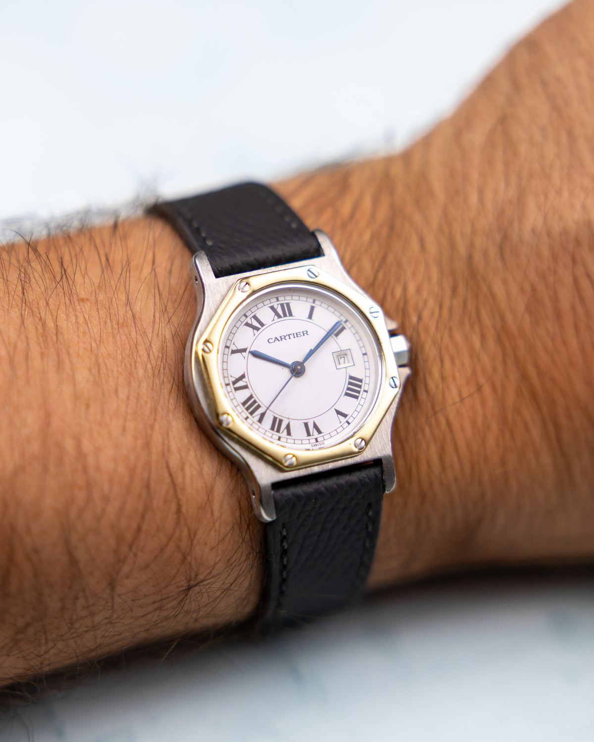 Cartier Santos Octagon Ref.2966 | Steel Gold Bezel | 1980 | Automatic
