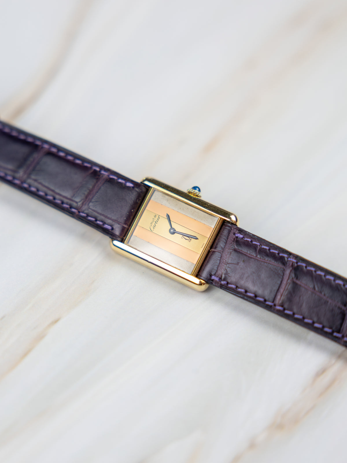 Cartier Tank Vermeil GM – Vintage Unisex Watch Trinity Dial 1980s | Manual Wind