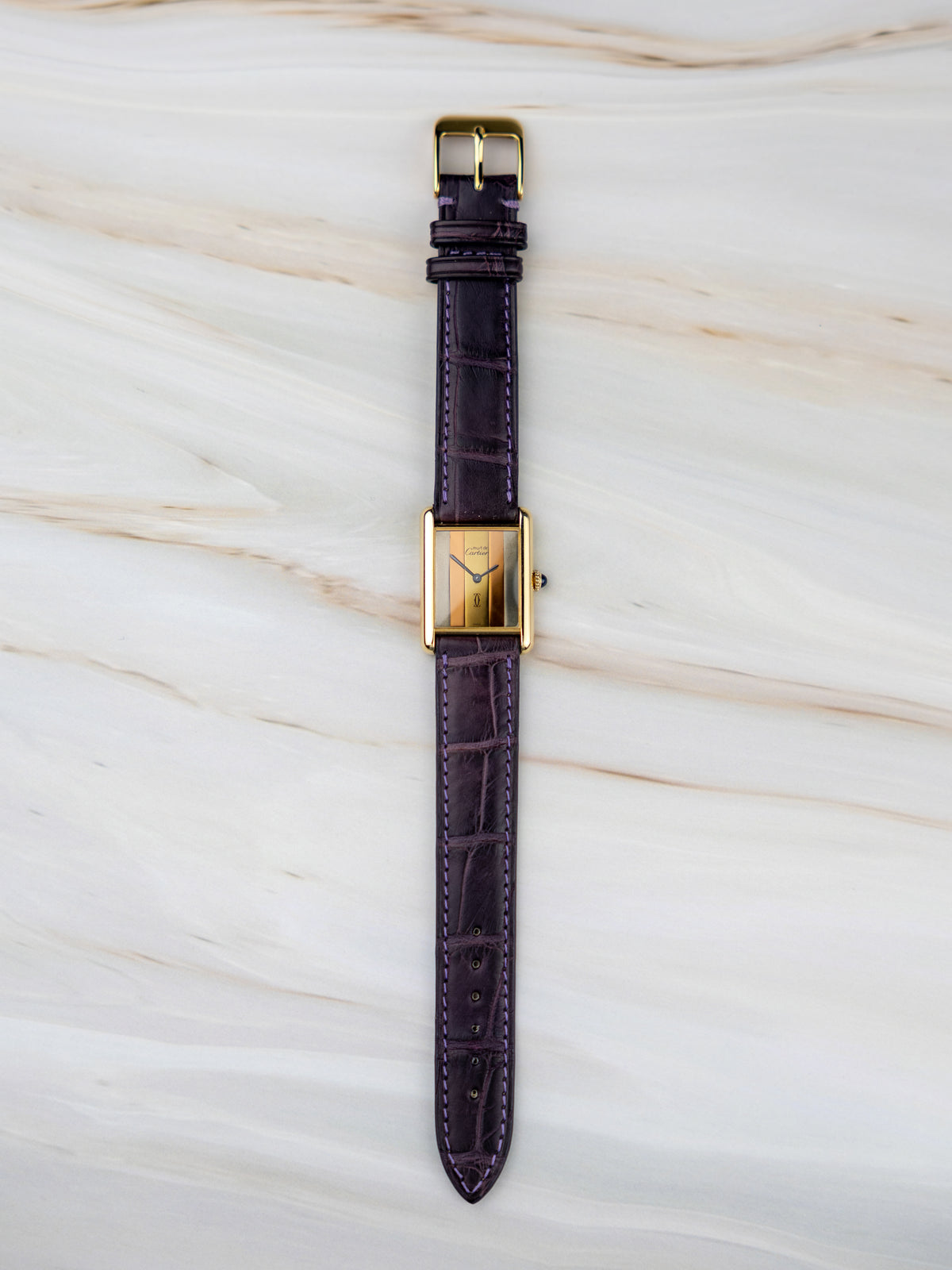 Cartier Tank Vermeil GM – Vintage Unisex Watch Trinity Dial 1980s | Manual Wind