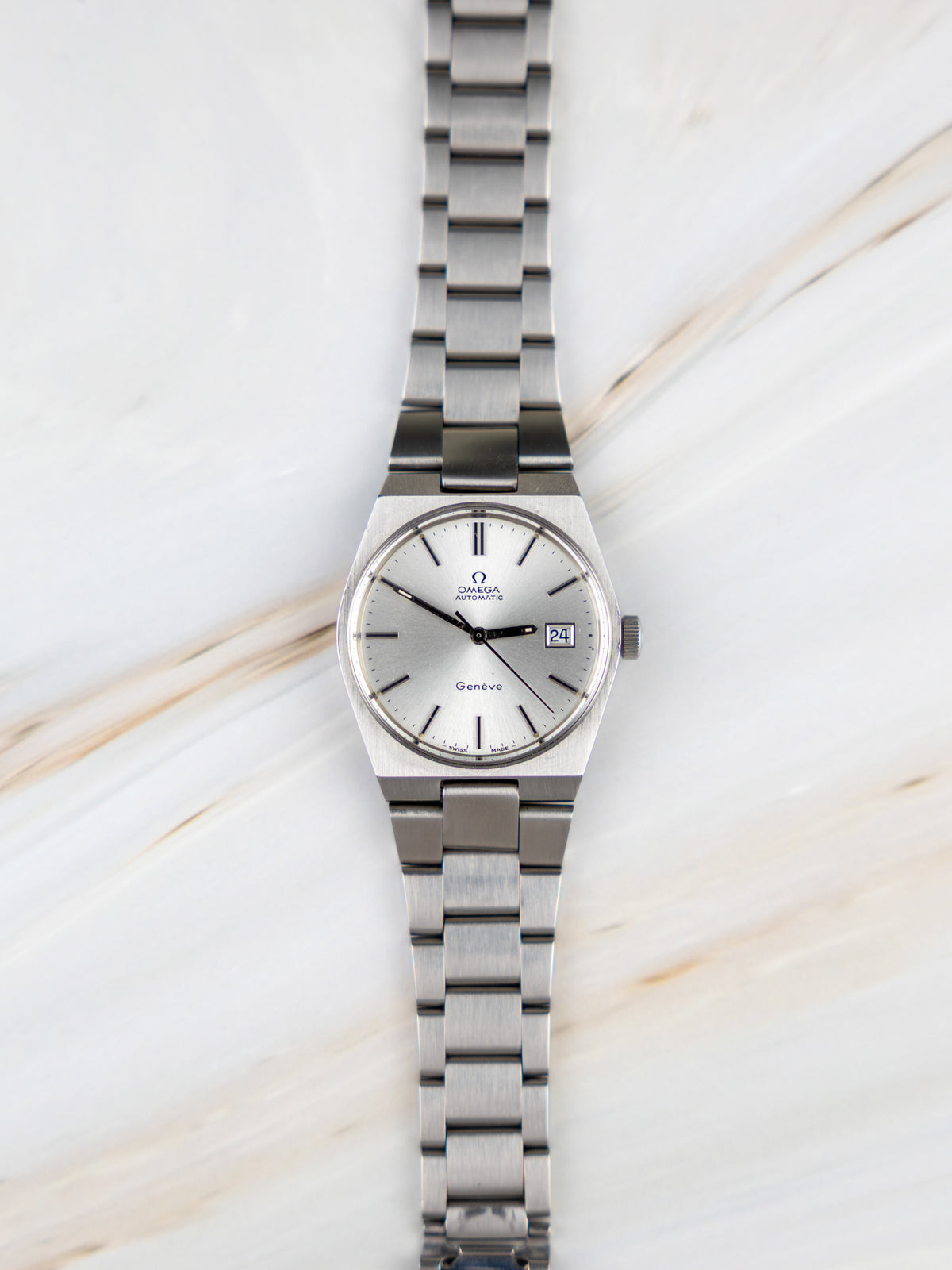 Omega Genève Ref. 166.099 – Vintage Men's Watch Silver-Grey Sunburst Dial 1970s | Automatic