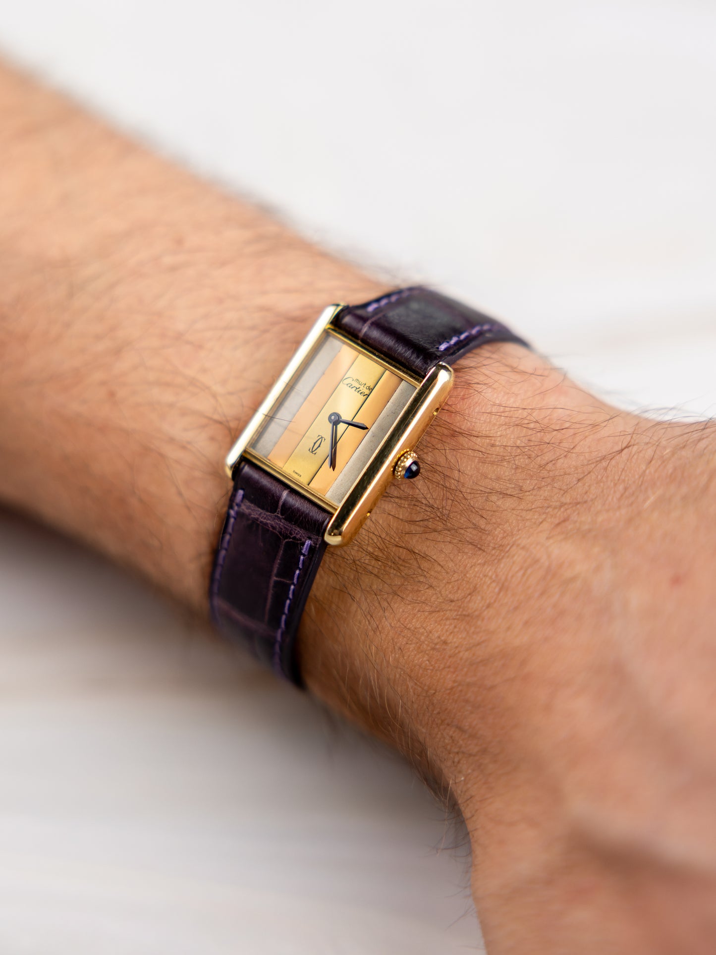 Cartier Tank Vermeil GM – Vintage Unisex Watch Trinity Dial 1980s | Manual Wind