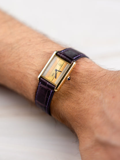 Cartier Tank Vermeil GM – Vintage Unisex Watch Trinity Dial 1980s | Manual Wind