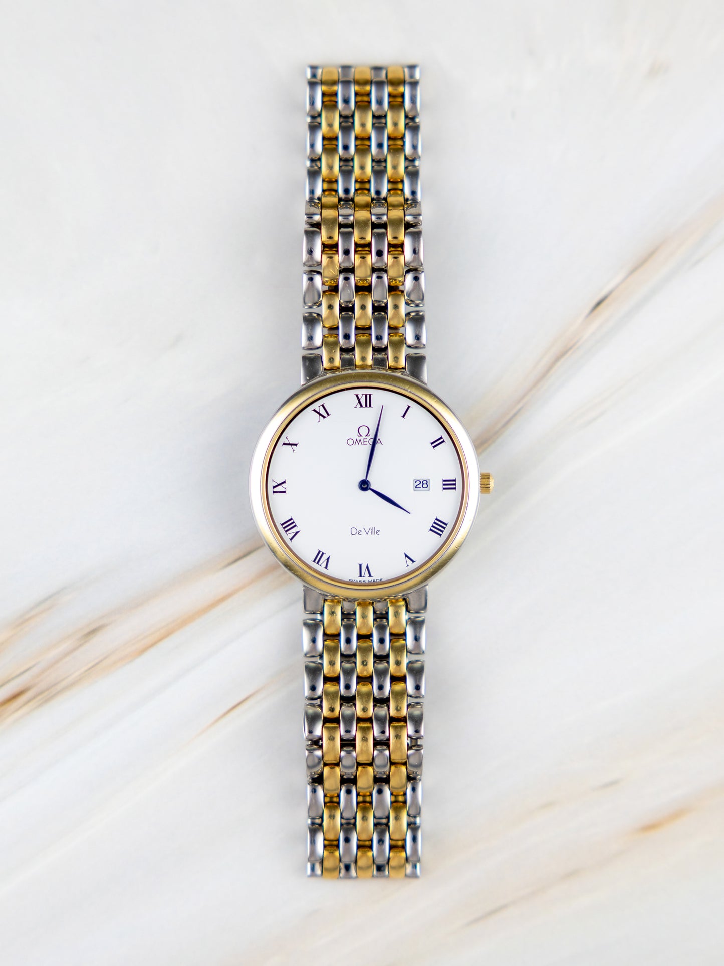 Omega De Ville Ref. 396.2379 – Vintage Men's Watch White Dial 1991 | Cal. 1379 Quartz Two-Tone