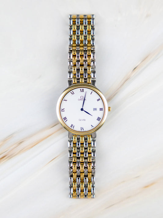 Omega De Ville Ref. 396.2379 – Vintage Men's Watch White Dial 1991 | Cal. 1379 Quartz Two-Tone