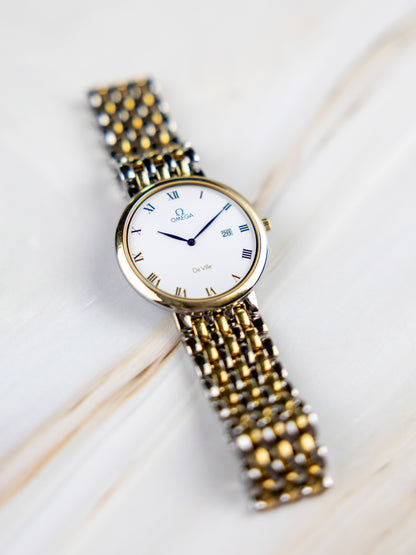 Omega De Ville Ref. 396.2379 – Vintage Men's Watch White Dial 1991 | Cal. 1379 Quartz Two-Tone