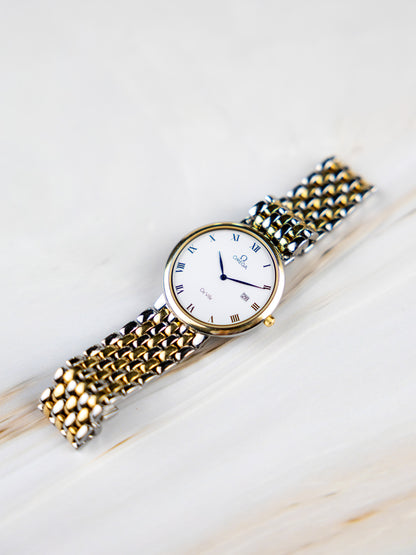 Omega De Ville Ref. 396.2379 – Vintage Men's Watch White Dial 1991 | Cal. 1379 Quartz Two-Tone