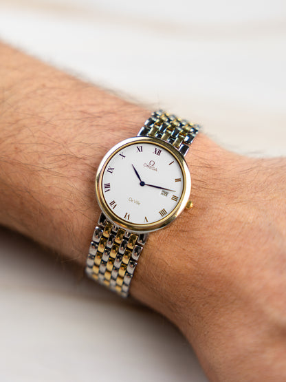 Omega De Ville Ref. 396.2379 – Vintage Men's Watch White Dial 1991 | Cal. 1379 Quartz Two-Tone