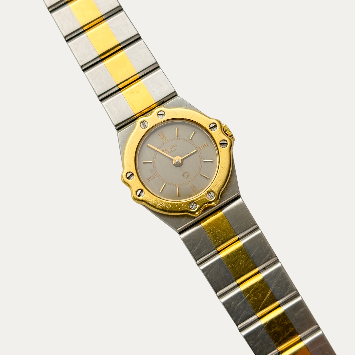 Chopard St. Moritz Ref.8067 – Vintage Dameshorloge Grijze Wijzerplaat Staal & 18k Goud Tweekleurig