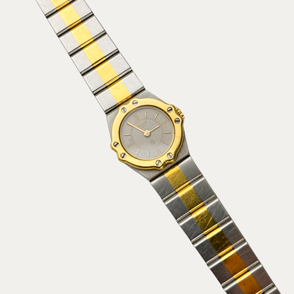 Chopard St. Moritz Ref.8067 – Vintage Dameshorloge Grijze Wijzerplaat Staal & 18k Goud Tweekleurig