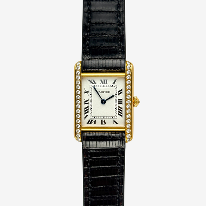 Cartier Tank Louis Factory Diamond 18K Yellow Gold