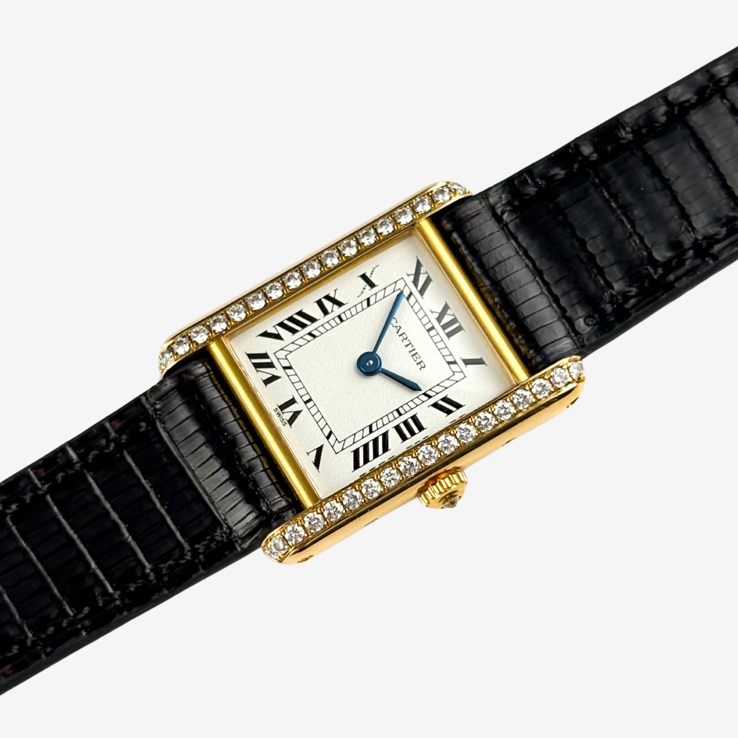 Cartier Tank Louis Factory Diamond 18K Yellow Gold