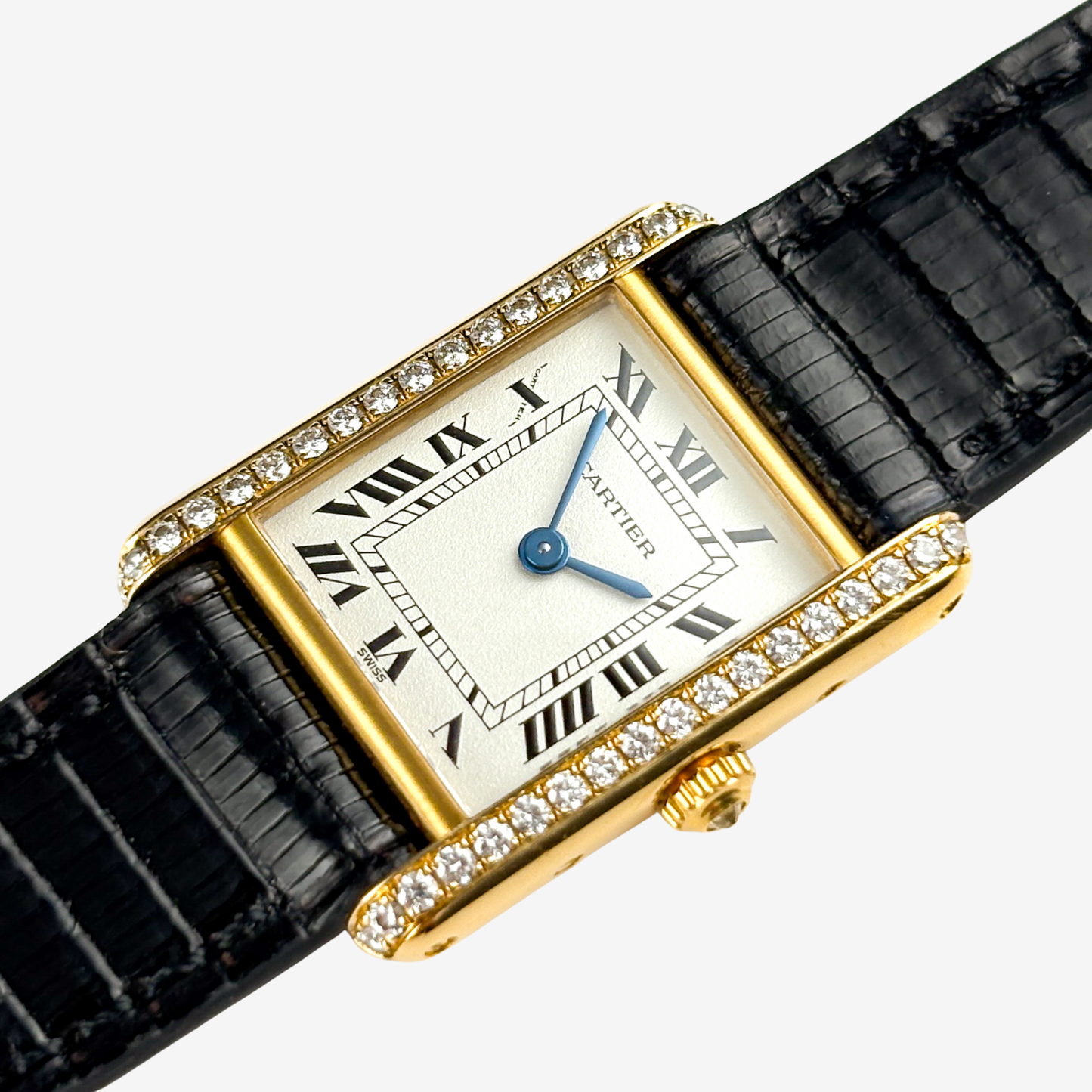 Cartier Tank Louis Factory Diamond 18K Yellow Gold