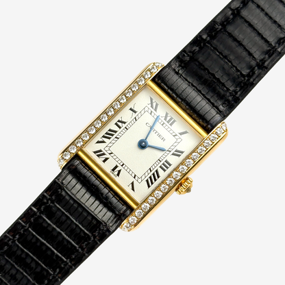 Cartier Tank Louis Factory Diamond 18K Yellow Gold
