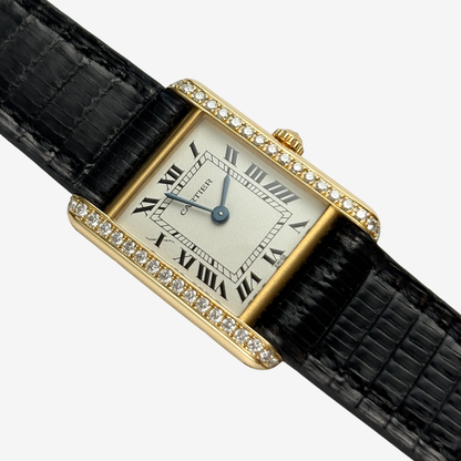 Cartier Tank Louis Factory Diamond 18K Yellow Gold