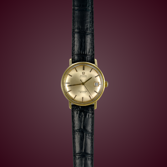 Omega Seamaster De Ville Ref.166.020 – Vintage Men's Watch Gold Tone Dial 1962 | Automatic
