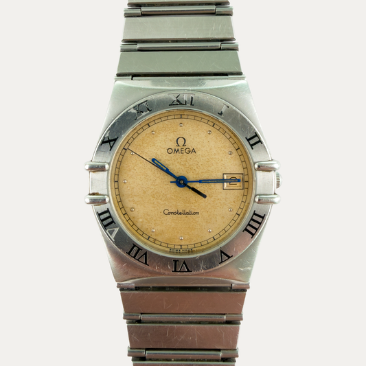 Omega Constellation Ref.396.1080 Vintage Men's Quartz Watch 1990 | Tropical Champagne Dial