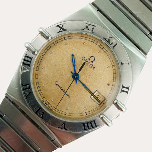 Omega Constellation Ref.396.1080 Vintage Men's Quartz Watch 1990 | Tropical Champagne Dial
