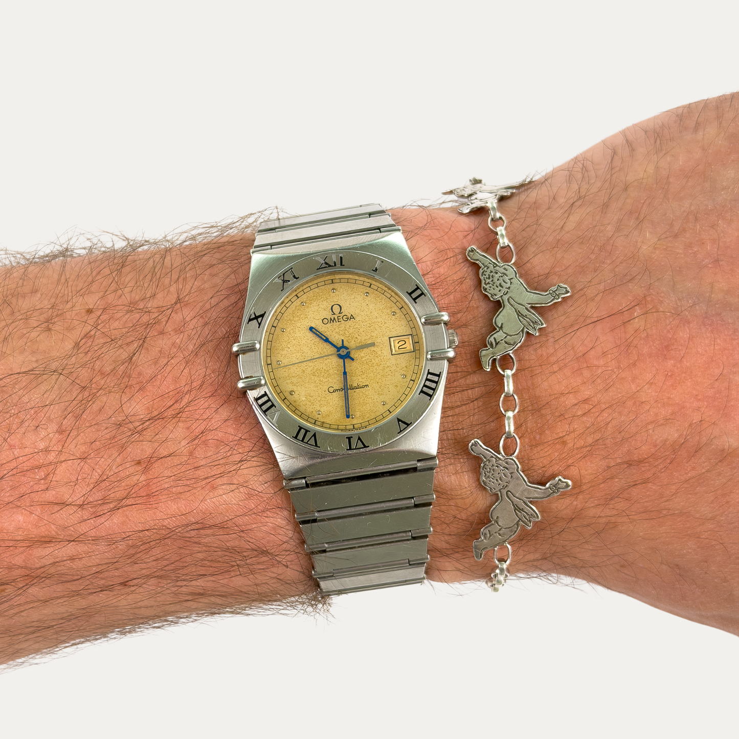 Omega Constellation Ref.396.1080 Vintage Men's Quartz Watch 1990 | Tropical Champagne Dial