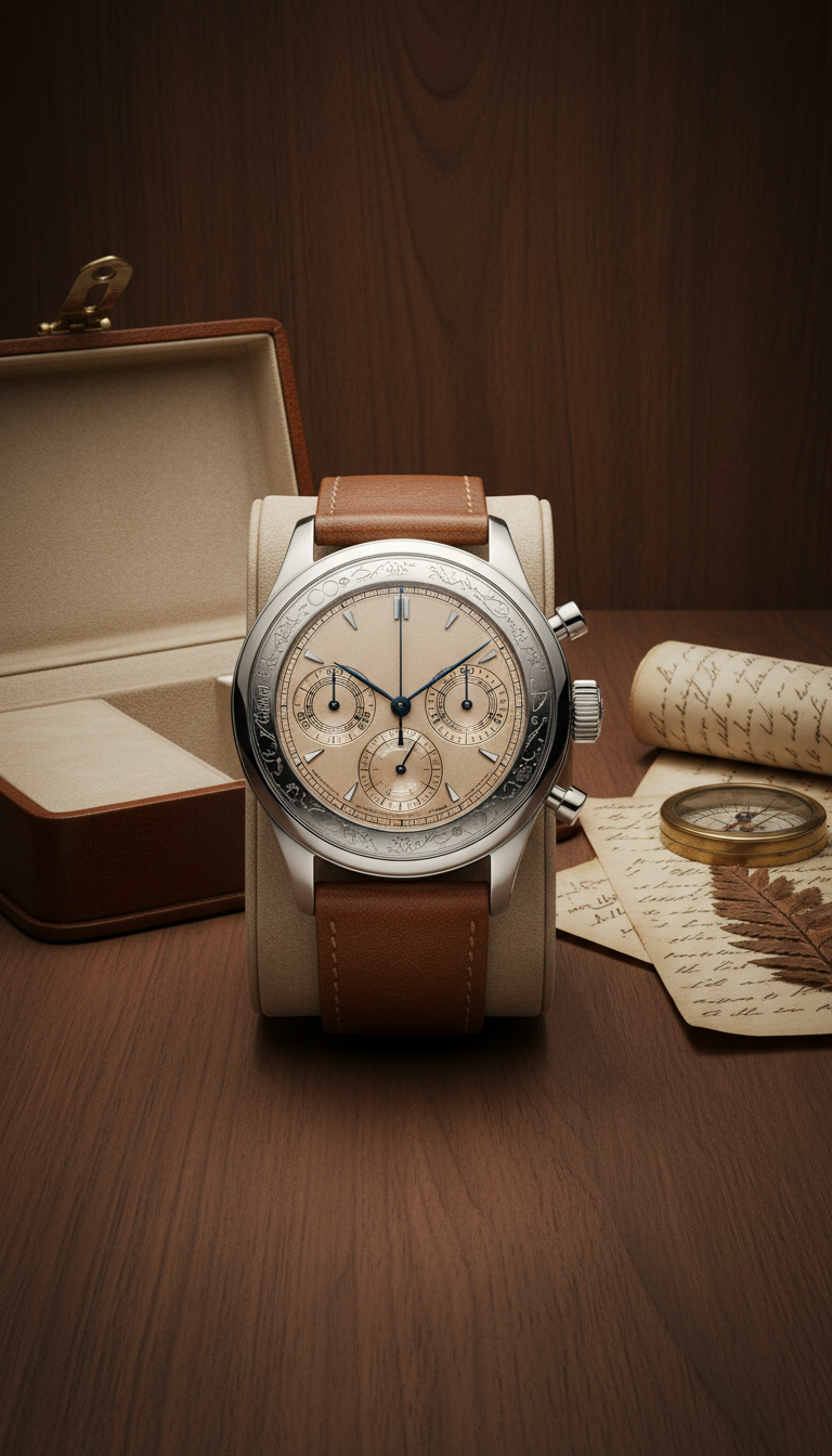 Platinum Dress Watch With Hand Assembly