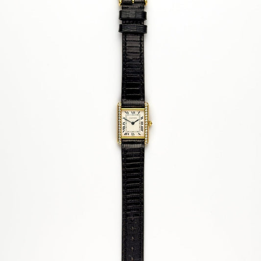 Cartier Tank Louis Factory Diamond 18K Yellow Gold