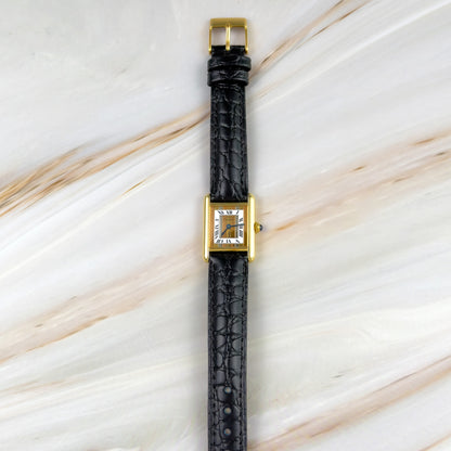 Cartier Tank Vermeil – Vintage Unisex Watch Trinity Dial 1990s | Roman Numerals