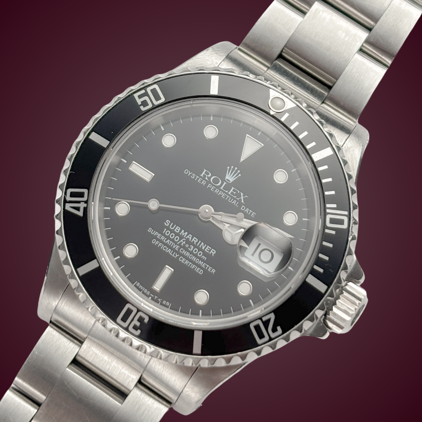 Rolex Submariner Date Réf. 16610 – Montre de plongée d'occasion pour homme en acier inoxydable 1995